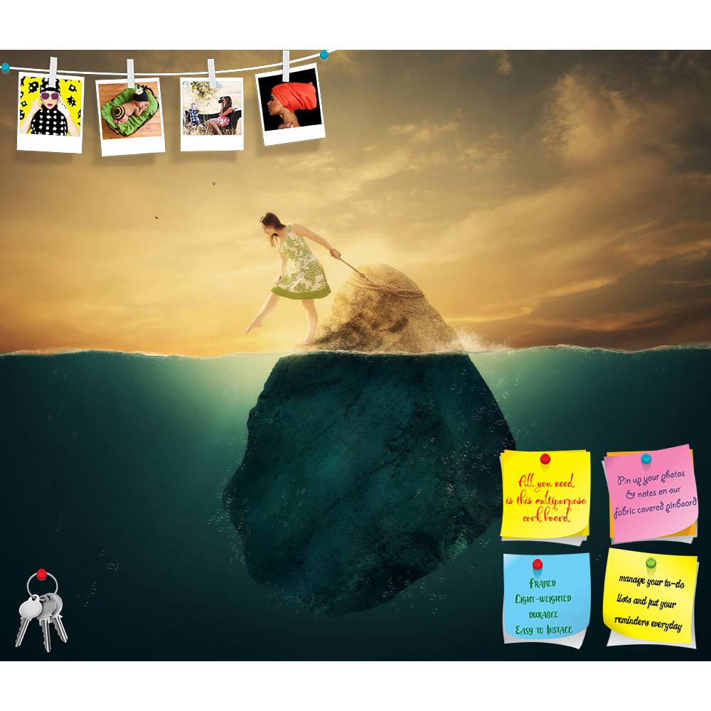 ArtzFolio Woman Tied To A Rock In The Deep Waters Printed Bulletin Board Notice Pin Board Soft Board | Frameless-Bulletin Boards Frameless-AZ5006269BLB_FL_RF_R-0-Image Code 5006269 Vishnu Image Folio Pvt Ltd, IC 5006269, ArtzFolio, Bulletin Boards Frameless, Conceptual, Photography, woman, tied, to, a, rock, in, the, deep, waters, printed, bulletin, board, notice, pin, soft, frameless, stone, lost, ocean, water, lake, waves, blue, sky, sunset, sunrise, nature, surreal, girl, pin up board, push pin board, ex