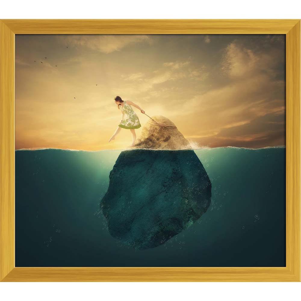 ArtzFolio Woman Tied To A Rock In The Deep Waters Canvas Painting Synthetic Frame-Paintings Synthetic Framing-AZ5006269ART_FR_RF_R-0-Image Code 5006269 Vishnu Image Folio Pvt Ltd, IC 5006269, ArtzFolio, Paintings Synthetic Framing, Conceptual, Photography, woman, tied, to, a, rock, in, the, deep, waters, canvas, painting, synthetic, frame, framed, print, wall, for, living, room, with, poster, pitaara, box, large, size, drawing, art, split, big, office, reception, of, kids, panel, designer, decorative, amazo