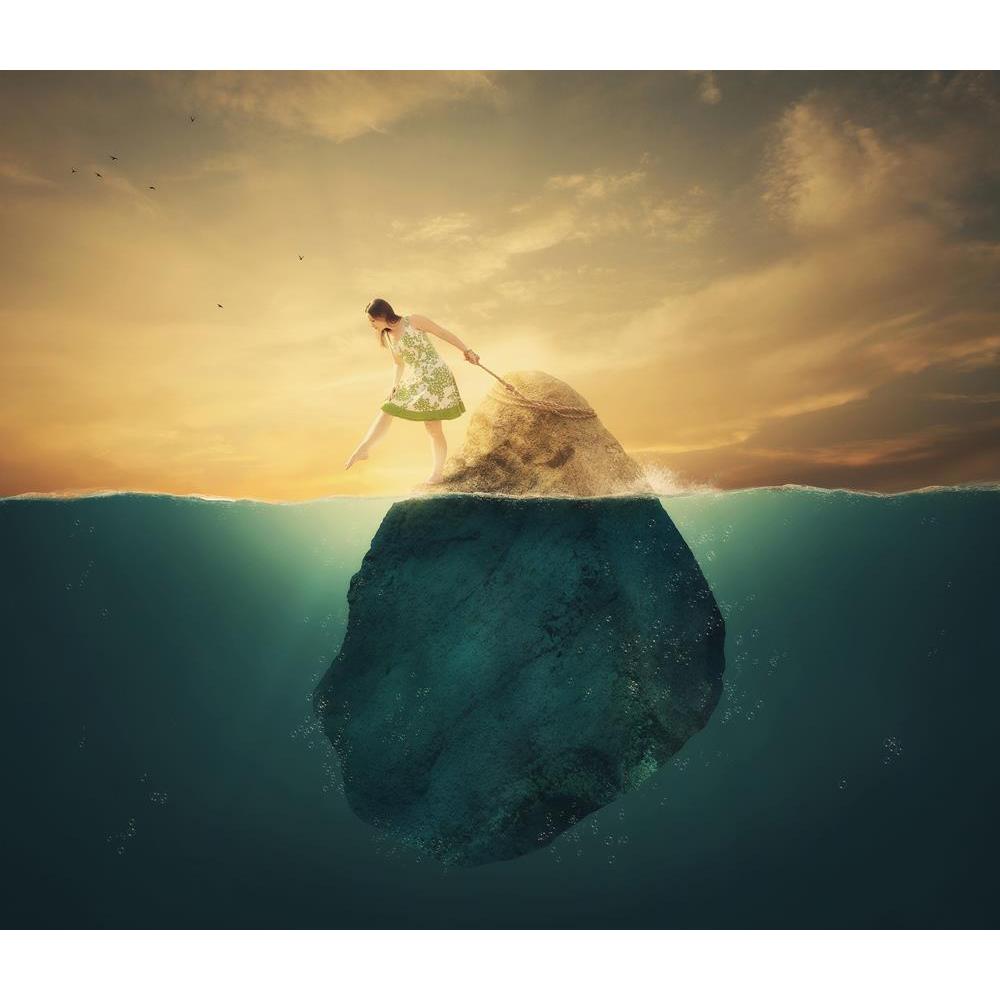 ArtzFolio Woman Tied To A Rock In The Deep Waters Unframed Premium Canvas Painting-Paintings Unframed Premium-AZ5006269ART_UN_RF_R-0-Image Code 5006269 Vishnu Image Folio Pvt Ltd, IC 5006269, ArtzFolio, Paintings Unframed Premium, Conceptual, Photography, woman, tied, to, a, rock, in, the, deep, waters, unframed, premium, canvas, painting, large, size, print, wall, for, living, room, without, frame, decorative, poster, art, pitaara, box, drawing, amazonbasics, big, kids, designer, office, reception, reprint