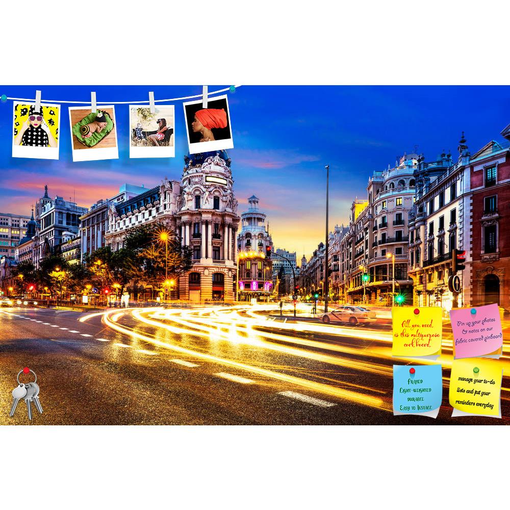 ArtzFolio Traffic Lights on Gran Via Street in Madrid, Spain D2 Printed Bulletin Board Notice Pin Board Soft Board | Frameless-Bulletin Boards Frameless-AZ5006279BLB_FL_RF_R-0-Image Code 5006279 Vishnu Image Folio Pvt Ltd, IC 5006279, ArtzFolio, Bulletin Boards Frameless, Places, Photography, traffic, lights, on, gran, via, street, in, madrid, spain, d2, printed, bulletin, board, notice, pin, soft, frameless, night, europe, famous, place, plaza, old, evening, building, church, bus, panorama, classic, touris