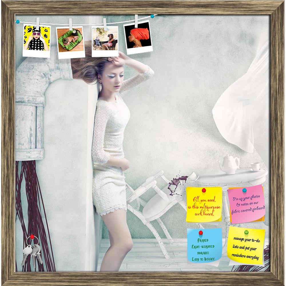 ArtzFolio Concept of Industrial Rapunzel Printed Bulletin Board Notice Pin Board Soft Board | Framed-Bulletin Boards Framed-AZ5006296BLB_FR_RF_R-0-Image Code 5006296 Vishnu Image Folio Pvt Ltd, IC 5006296, ArtzFolio, Bulletin Boards Framed, Conceptual, Fashion, Figurative, Photography, concept, of, industrial, rapunzel, printed, bulletin, board, notice, pin, soft, framed, creative, woman, girl, fairy, tale, beautiful, beauty, dress, red, hair, tube, transformation, sur, bizarre, hands, chair, table, cup, sp