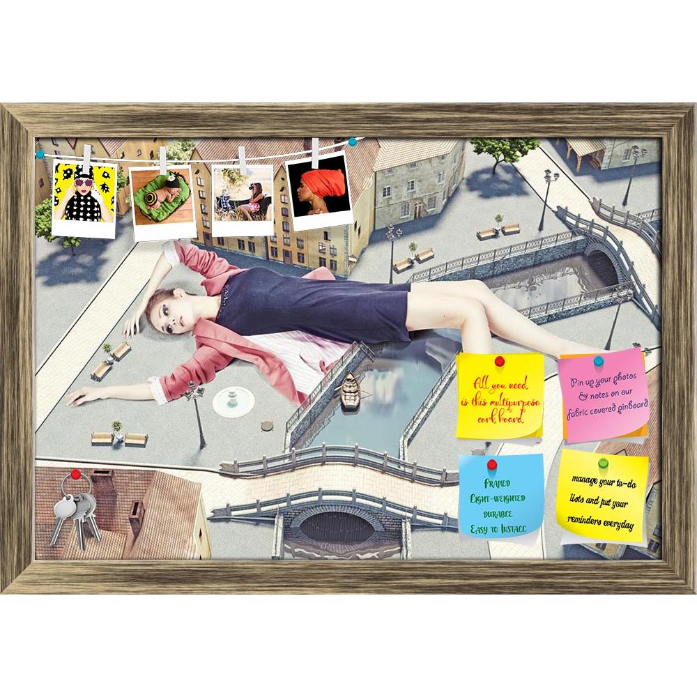 ArtzFolio Woman On City Streets Printed Bulletin Board Notice Pin Board Soft Board | Framed-Bulletin Boards Framed-AZ5006298BLB_FR_RF_R-0-Image Code 5006298 Vishnu Image Folio Pvt Ltd, IC 5006298, ArtzFolio, Bulletin Boards Framed, Conceptual, Fashion, Figurative, Photography, woman, on, city, streets, printed, bulletin, board, notice, pin, soft, framed, creative, concept, magic, alice, wonderwold, fairy, tale, houses, bridge, river, channel, street, girl, fine, glamour, retro, big, lying, eyes, care, figur