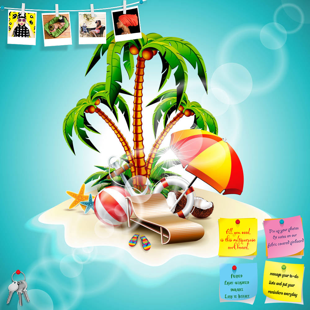 ArtzFolio Summer Holiday Theme With Paradise Island Printed Bulletin Board Notice Pin Board Soft Board | Frameless-Bulletin Boards Frameless-AZ5006299BLB_FL_RF_R-0-Image Code 5006299 Vishnu Image Folio Pvt Ltd, IC 5006299, ArtzFolio, Bulletin Boards Frameless, Kids, Landscapes, Digital Art, summer, holiday, theme, with, paradise, island, printed, bulletin, board, notice, pin, soft, frameless, vector, illustration, sea, background., pin up board, push pin board, extra large cork board, big pin board, notice 