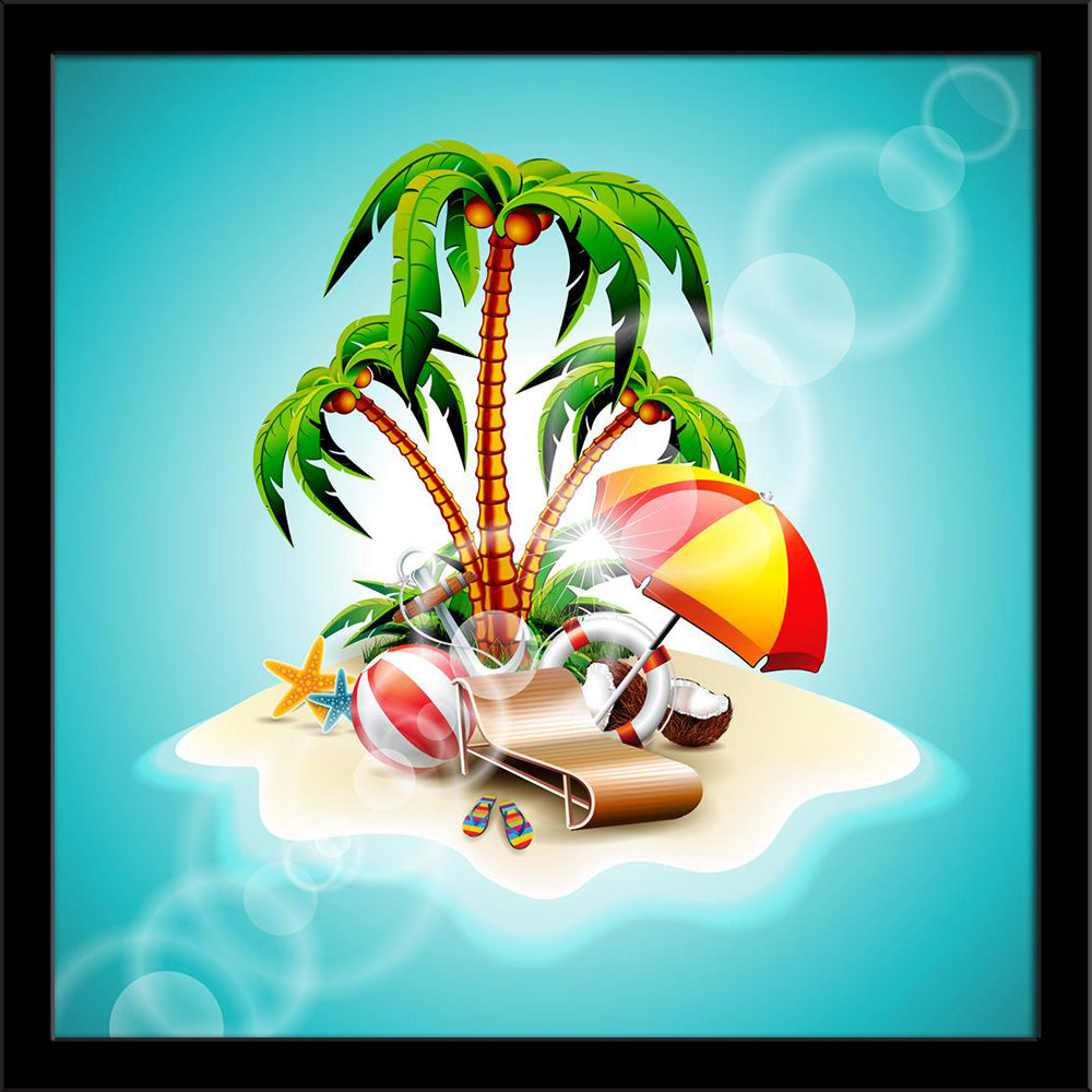 Summer Holiday Theme With Paradise Island Painting Poster Frame-Regular Art Framed-REG_FR-IC 5006299 IC 5006299, Abstract Expressionism, Abstracts, Automobiles, Calligraphy, Digital, Digital Art, Graphic, Hawaiian, Holidays, Illustrations, Landscapes, Nature, Scenic, Seasons, Semi Abstract, Signs, Signs and Symbols, Sunsets, Text, Transportation, Travel, Tropical, Vehicles, summer, holiday, theme, with, paradise, island, painting, poster, frame, vacation, abstract, background, beach, beautiful, blue, card, 