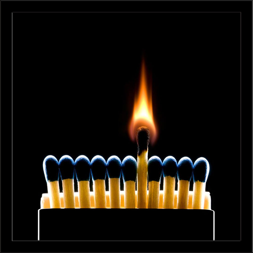Match Burns Painting Poster Frame-Regular Art Framed-REG_FR-IC 5006303 IC 5006303, Art and Paintings, Black, Black and White, Space, Wooden, match, burns, painting, poster, frame, matches, leadership, concept, background, blue, box, bright, brightly, burn, burning, clear, close, up, color, copy, dangerous, energy, fire, first, flame, flammable, group, head, heat, horizontal, hot, identical, illuminated, image, large, leader, life, light, lighting, line, lit, macro, main, matchstick, metaphor, night, nobody,