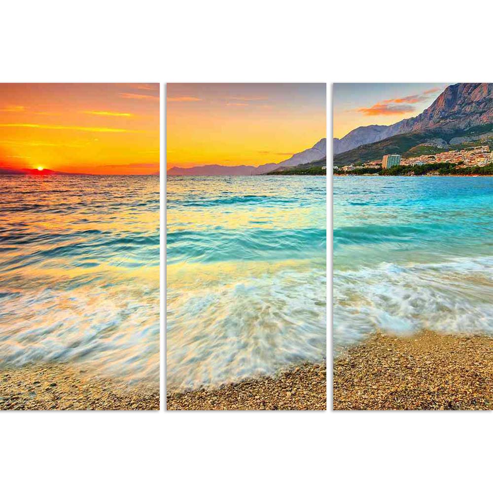 ArtzFolio Magical Sunset over the Beach, Dalmatia, Croatia Split Art Painting Panel on Sunboard-Split Art Panels-AZ5006318SPL_FR_RF_R-0-Image Code 5006318 Vishnu Image Folio Pvt Ltd, IC 5006318, ArtzFolio, Split Art Panels, Landscapes, Places, Photography, magical, sunset, over, the, beach, dalmatia, croatia, split, art, painting, panel, on, sunboard, framed, canvas, print, wall, for, living, room, with, frame, poster, pitaara, box, large, size, drawing, big, office, reception, of, kids, designer, decorativ