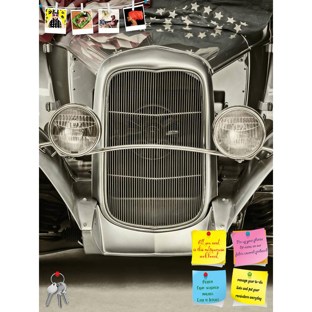 ArtzFolio Hotrod Car with American Flag Printed Bulletin Board Notice Pin Board Soft Board | Frameless-Bulletin Boards Frameless-AZ5006320BLB_FL_RF_R-0-Image Code 5006320 Vishnu Image Folio Pvt Ltd, IC 5006320, ArtzFolio, Bulletin Boards Frameless, Automobiles, Vintage, Photography, hotrod, car, with, american, flag, printed, bulletin, board, notice, pin, soft, frameless, usa, star, stripe, stars, and, stripes, style, styled, front, view, silver, custom, made, old, fashioned, transportation, classic, antiqu