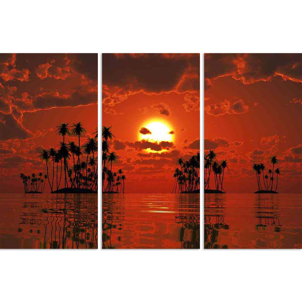 ArtzFolio Coconut Palms At Orange Sunset Over Tropic Sea Split Art Painting Panel on Sunboard-Split Art Panels-AZ5006328SPL_FR_RF_R-0-Image Code 5006328 Vishnu Image Folio Pvt Ltd, IC 5006328, ArtzFolio, Split Art Panels, Landscapes, Photography, coconut, palms, at, orange, sunset, over, tropic, sea, split, art, painting, panel, on, sunboard, framed, canvas, print, wall, for, living, room, with, frame, poster, pitaara, box, large, size, drawing, big, office, reception, of, kids, designer, decorative, amazon
