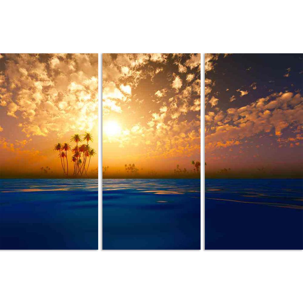 ArtzFolio Gold Sunset In Clouds Over Coconut Tropic Islands Split Art Painting Panel on Sunboard-Split Art Panels-AZ5006329SPL_FR_RF_R-0-Image Code 5006329 Vishnu Image Folio Pvt Ltd, IC 5006329, ArtzFolio, Split Art Panels, Landscapes, Photography, gold, sunset, in, clouds, over, coconut, tropic, islands, split, art, painting, panel, on, sunboard, framed, canvas, print, wall, for, living, room, with, frame, poster, pitaara, box, large, size, drawing, big, office, reception, of, kids, designer, decorative, 