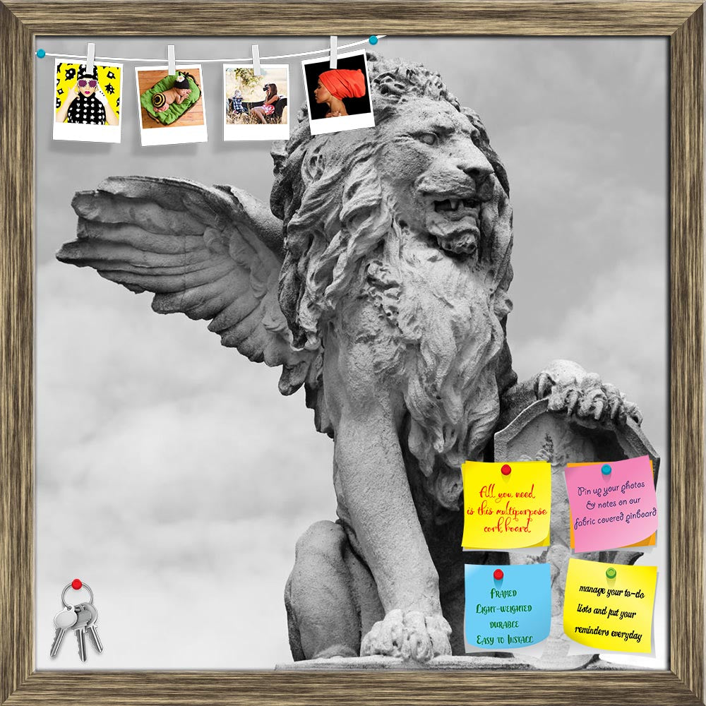 ArtzFolio Venetian Lion Sculpture in Asolo, Veneto, Italy Printed Bulletin Board Notice Pin Board Soft Board | Framed-Bulletin Boards Framed-AZ5006337BLB_FR_RF_R-0-Image Code 5006337 Vishnu Image Folio Pvt Ltd, IC 5006337, ArtzFolio, Bulletin Boards Framed, Places, Vintage, Photography, venetian, lion, sculpture, in, asolo, veneto, italy, printed, bulletin, board, notice, pin, soft, framed, isolated, italian, stone, muzzle, claw, mark, heraldic, white, monochrome, power, beast, statue, european, marble, lan