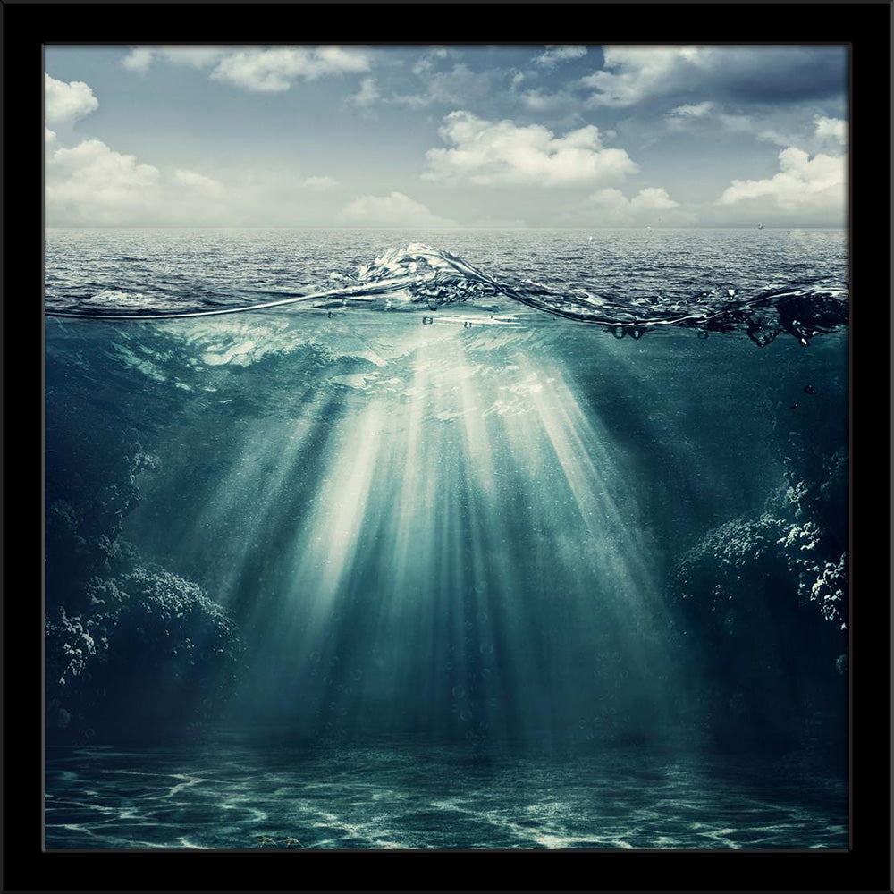 Retro Style Marine Landscape With Underwater View Painting Poster Frame-Regular Art Framed-REG_FR-IC 5006340 IC 5006340, Ancient, Digital, Digital Art, Graphic, Historical, Landscapes, Medieval, Nature, Retro, Scenic, Tropical, Vintage, style, marine, landscape, with, underwater, view, painting, poster, frame, water, sea, ocean, under, deep, the, undersea, bubbles, aqua, aquatic, bay, beauty, below, beneath, blue, bottom, bubble, clouds, color, dark, day, diving, eco, ecology, environment, environmental, gr