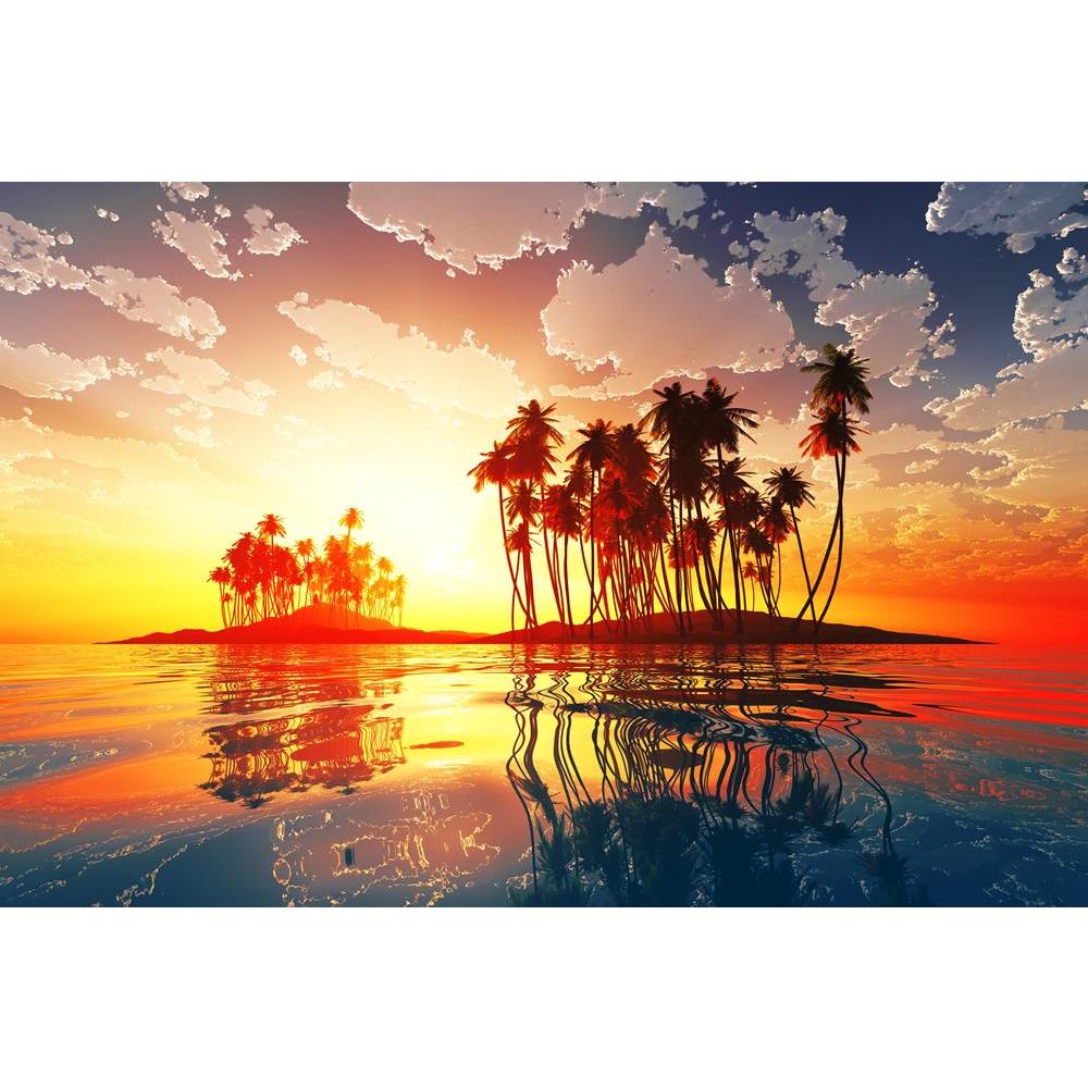 ArtzFolio Magic Sunset In Clouds Over Coconut Tropic Island Peel & Stick Vinyl Wall Sticker-Laminated Wall Stickers-AZ5006341ART_UN_RF_R-0-Image Code 5006341 Vishnu Image Folio Pvt Ltd, IC 5006341, ArtzFolio, Laminated Wall Stickers, Landscapes, Photography, magic, sunset, in, clouds, over, coconut, tropic, island, peel, stick, vinyl, wall, sticker, for, bedroom, large, size, decal, drawing, room, living, decorative, big, waterproof, home, office, reception, pitaara, box, designer, prints, kids, pvc, amazon
