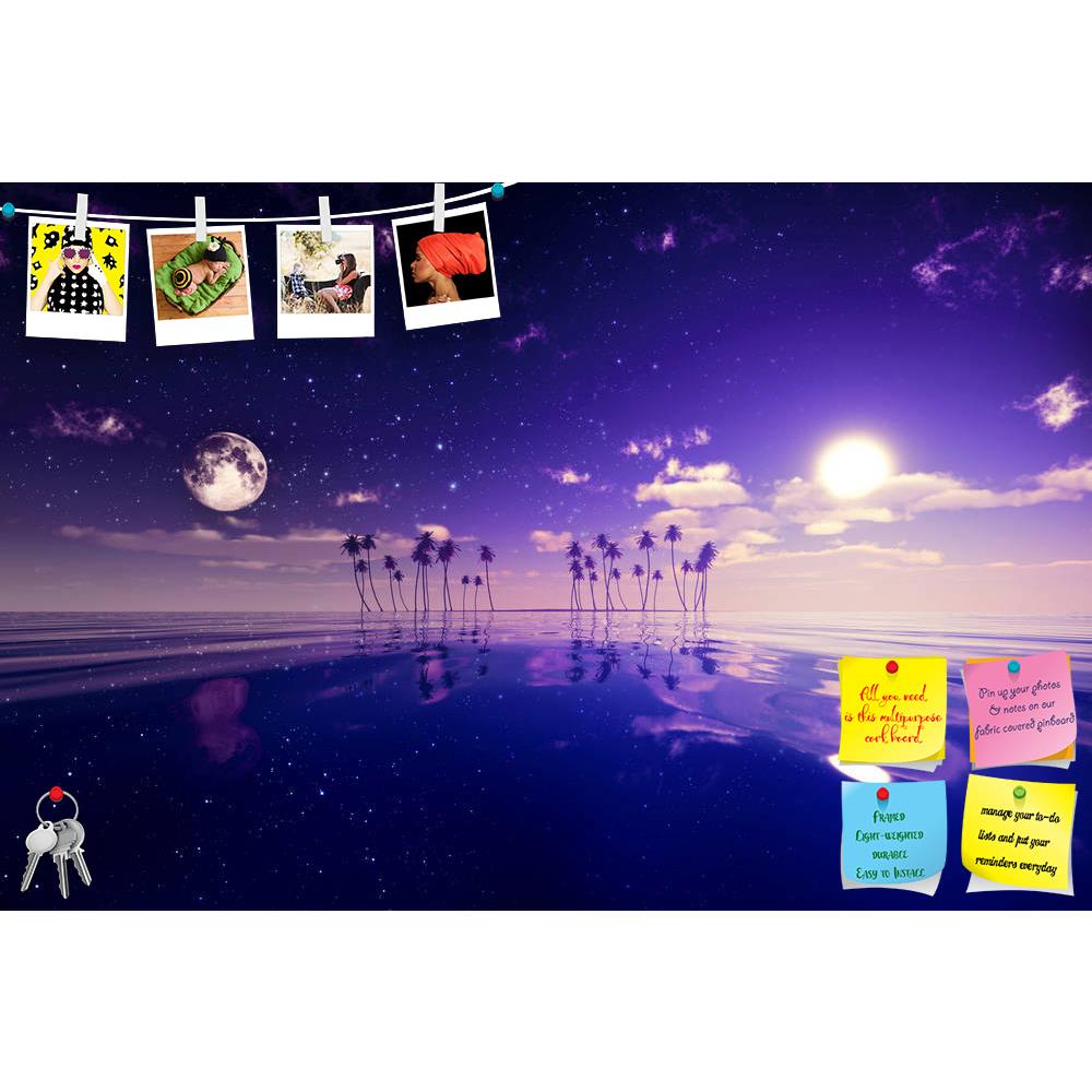 ArtzFolio Sun & Moon Behind Island With Coconut Palms Printed Bulletin Board Notice Pin Board Soft Board | Frameless-Bulletin Boards Frameless-AZ5006342BLB_FL_RF_R-0-Image Code 5006342 Vishnu Image Folio Pvt Ltd, IC 5006342, ArtzFolio, Bulletin Boards Frameless, Landscapes, Digital Art, sun, moon, behind, island, with, coconut, palms, printed, bulletin, board, notice, pin, soft, frameless, islands, night, day, purple, tropical, sea, water, nature, dusk, beaches, sky, stars, seascape, ocean, blue, silhouette