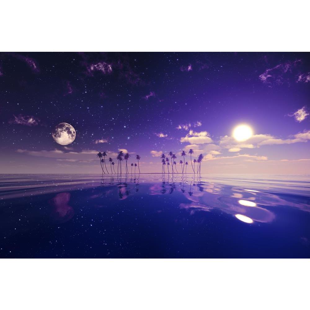 ArtzFolio Sun Moon Behind Island With Coconut Palms Peel & Stick Vinyl Wall Sticker-Laminated Wall Stickers-AZ5006342ART_UN_RF_R-0-Image Code 5006342 Vishnu Image Folio Pvt Ltd, IC 5006342, ArtzFolio, Laminated Wall Stickers, Landscapes, Digital Art, sun, moon, behind, island, with, coconut, palms, peel, stick, vinyl, wall, sticker, for, bedroom, large, size, decal, drawing, room, living, decorative, big, waterproof, home, office, reception, pitaara, box, designer, prints, kids, pvc, amazonbasics, washable,