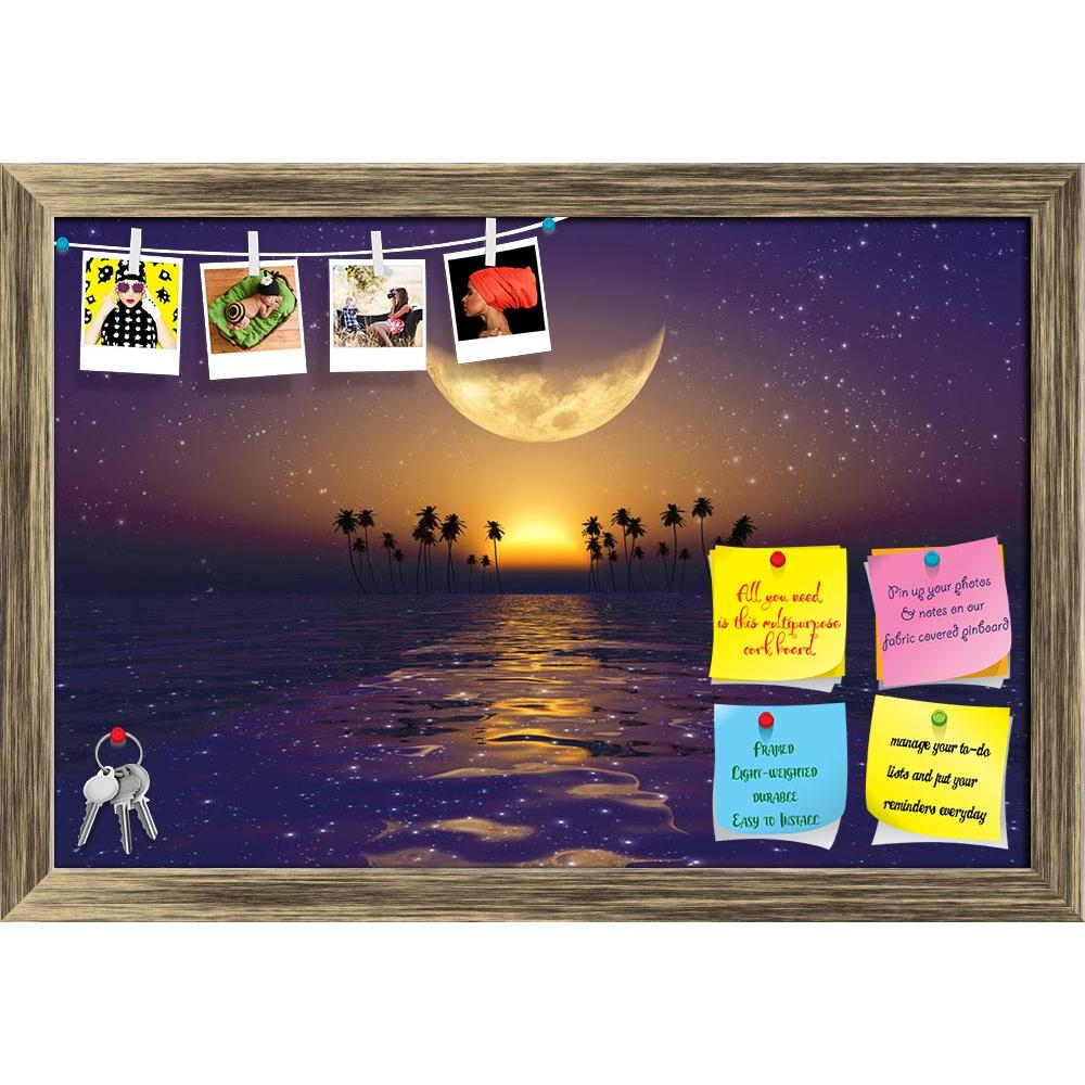 ArtzFolio Big Yellow Moon Over Purple Sunset At Tropical Sea Printed Bulletin Board Notice Pin Board Soft Board | Framed-Bulletin Boards Framed-AZ5006345BLB_FR_RF_R-0-Image Code 5006345 Vishnu Image Folio Pvt Ltd, IC 5006345, ArtzFolio, Bulletin Boards Framed, Landscapes, Digital Art, big, yellow, moon, over, purple, sunset, at, tropical, sea, printed, bulletin, board, notice, pin, soft, framed, islands, night, sun, red, pink, coconut, water, nature, dusk, beaches, sky, stars, seascape, ocean, blue, silhoue