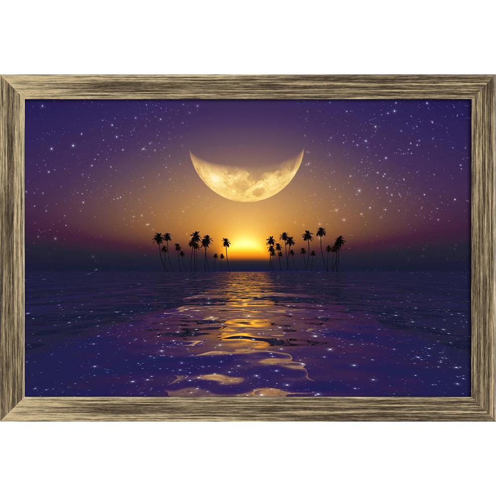 ArtzFolio Big Yellow Moon Over Purple Sunset At Tropical Sea Canvas Painting Synthetic Frame-Paintings Synthetic Framing-AZ5006345ART_FR_RF_R-0-Image Code 5006345 Vishnu Image Folio Pvt Ltd, IC 5006345, ArtzFolio, Paintings Synthetic Framing, Landscapes, Digital Art, big, yellow, moon, over, purple, sunset, at, tropical, sea, canvas, painting, synthetic, frame, framed, print, wall, for, living, room, with, poster, pitaara, box, large, size, drawing, art, split, office, reception, photography, of, kids, pane