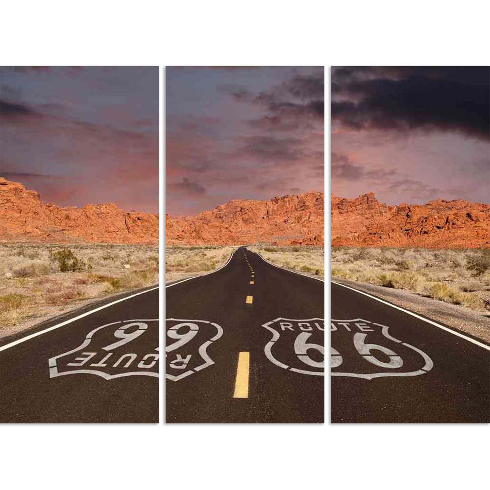ArtzFolio Route 66 Pavement Sign in a Desert Rock Mountain Split Art Painting Panel on Sunboard-Split Art Panels-AZ5006349SPL_FR_RF_R-0-Image Code 5006349 Vishnu Image Folio Pvt Ltd, IC 5006349, ArtzFolio, Split Art Panels, Landscapes, Places, Photography, route, 66, pavement, sign, in, a, desert, rock, mountain, split, art, painting, panel, on, sunboard, framed, canvas, print, wall, for, living, room, with, frame, poster, pitaara, box, large, size, drawing, big, office, reception, of, kids, designer, decor
