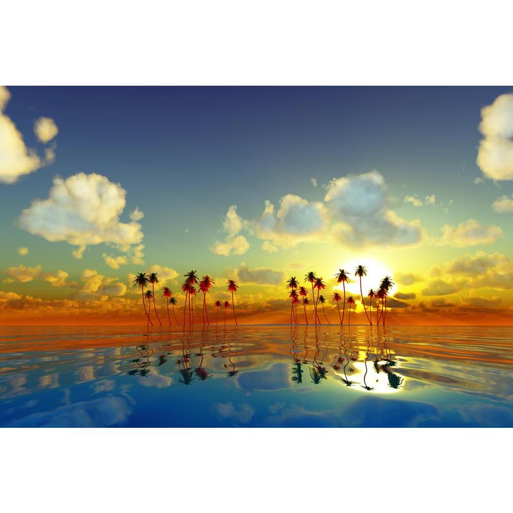 ArtzFolio Coconut Palms At Yellow Sunset Over Tropic Sea Canvas Painting-Paintings MDF Framing-AZ5006353ART_UN_RF_R-0-Image Code 5006353 Vishnu Image Folio Pvt Ltd, IC 5006353, ArtzFolio, Paintings MDF Framing, Landscapes, Photography, coconut, palms, at, yellow, sunset, over, tropic, sea, canvas, painting, framed, print, wall, for, living, room, with, frame, poster, pitaara, box, large, size, drawing, art, split, big, office, reception, of, kids, panel, designer, decorative, amazonbasics, reprint, small, b