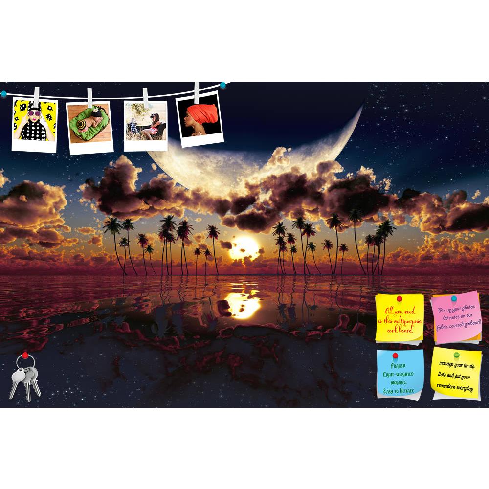 ArtzFolio Large Moon Over Dramatic Sunset Printed Bulletin Board Notice Pin Board Soft Board | Frameless-Bulletin Boards Frameless-AZ5006354BLB_FL_RF_R-0-Image Code 5006354 Vishnu Image Folio Pvt Ltd, IC 5006354, ArtzFolio, Bulletin Boards Frameless, Landscapes, Digital Art, large, moon, over, dramatic, sunset, printed, bulletin, board, notice, pin, soft, frameless, islands, night, sun, pink, yellow, red, black, coconut, tropical, sea, purple, nature, dusk, beaches, sky, stars, seascape, ocean, blue, silhou