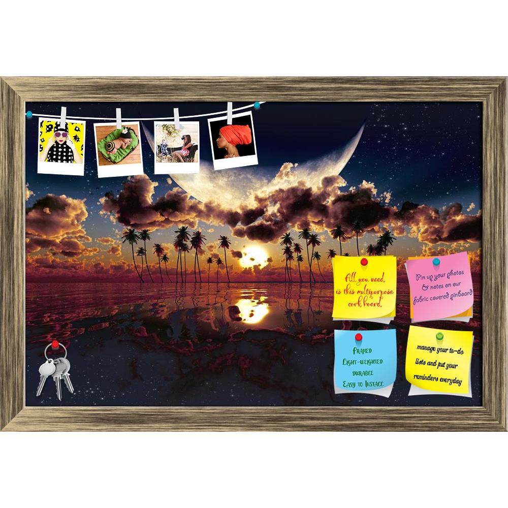 ArtzFolio Large Moon Over Dramatic Sunset Printed Bulletin Board Notice Pin Board Soft Board | Framed-Bulletin Boards Framed-AZ5006354BLB_FR_RF_R-0-Image Code 5006354 Vishnu Image Folio Pvt Ltd, IC 5006354, ArtzFolio, Bulletin Boards Framed, Landscapes, Digital Art, large, moon, over, dramatic, sunset, printed, bulletin, board, notice, pin, soft, framed, islands, night, sun, pink, yellow, red, black, coconut, tropical, sea, purple, nature, dusk, beaches, sky, stars, seascape, ocean, blue, silhouette, light,