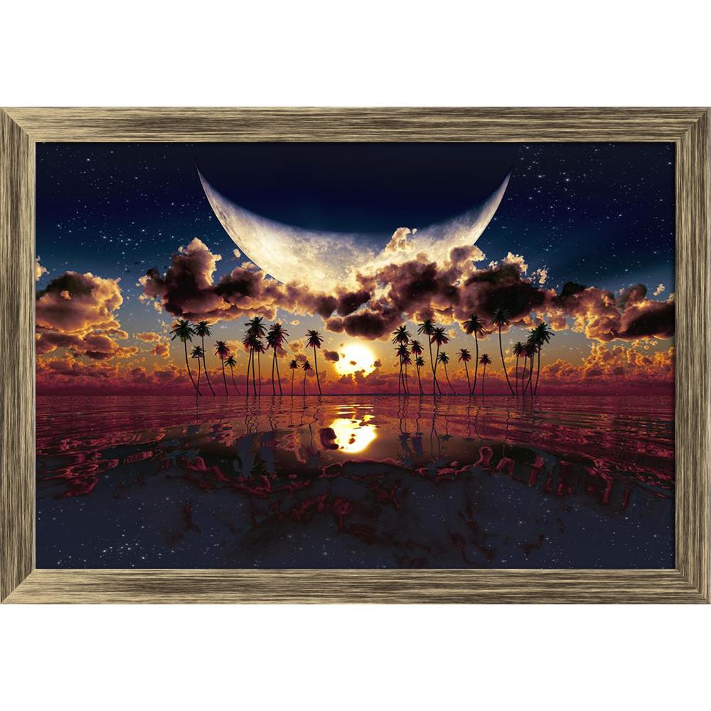 ArtzFolio Large Moon Over Dramatic Sunset Canvas Painting Synthetic Frame-Paintings Synthetic Framing-AZ5006354ART_FR_RF_R-0-Image Code 5006354 Vishnu Image Folio Pvt Ltd, IC 5006354, ArtzFolio, Paintings Synthetic Framing, Landscapes, Digital Art, large, moon, over, dramatic, sunset, canvas, painting, synthetic, frame, framed, print, wall, for, living, room, with, poster, pitaara, box, size, drawing, art, split, big, office, reception, photography, of, kids, panel, designer, decorative, amazonbasics, repri