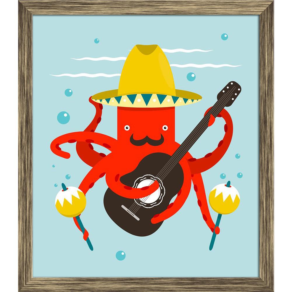 ArtzFolio Macho Moustache Octopus Playing Guitar Canvas Painting Synthetic Frame-Paintings Synthetic Framing-AZ5006370ART_FR_RF_R-0-Image Code 5006370 Vishnu Image Folio Pvt Ltd, IC 5006370, ArtzFolio, Paintings Synthetic Framing, Kids, Pop Art, Digital Art, macho, moustache, octopus, playing, guitar, canvas, painting, synthetic, frame, framed, print, wall, for, living, room, with, poster, pitaara, box, large, size, drawing, art, split, big, office, reception, photography, of, panel, designer, decorative, a