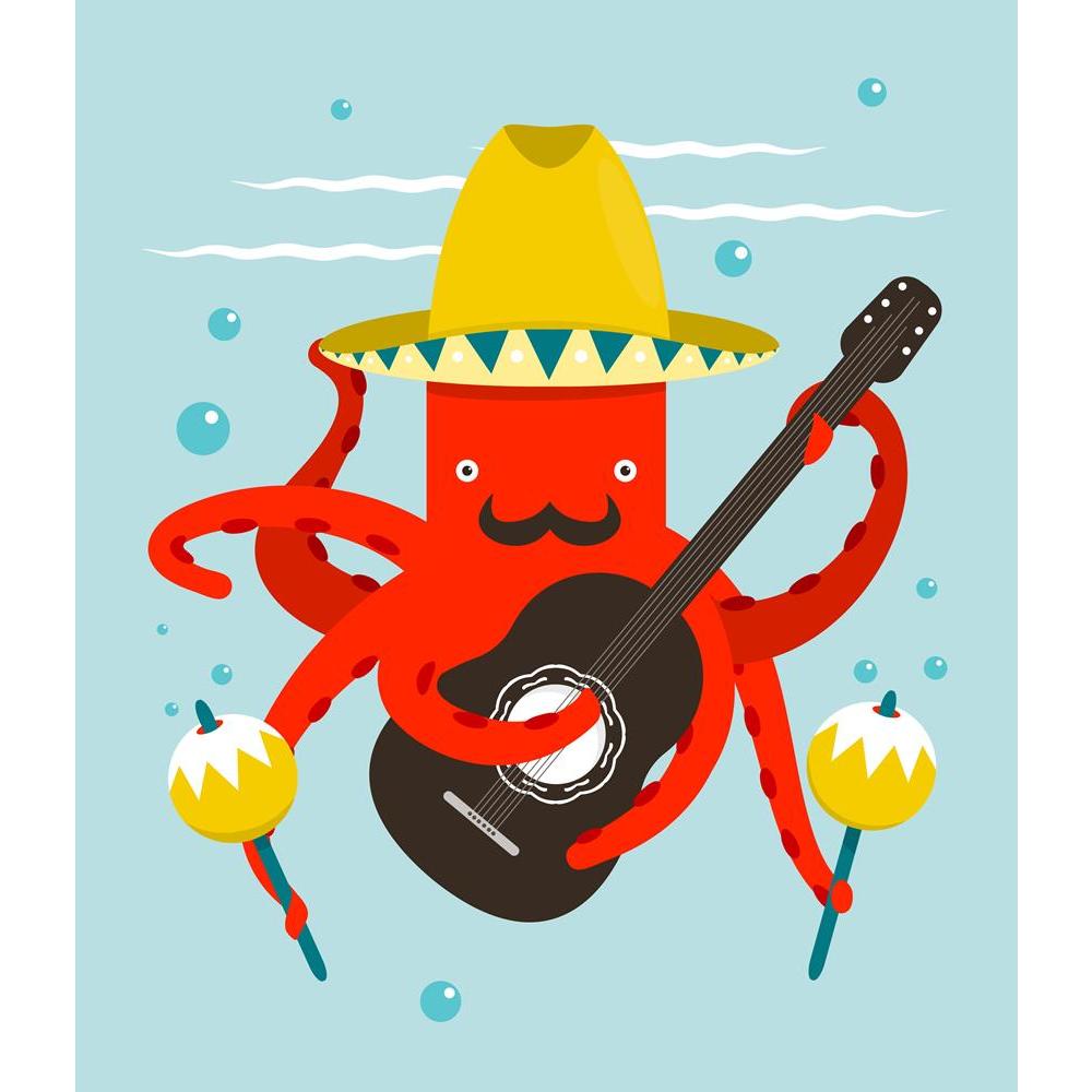 ArtzFolio Macho Moustache Octopus Playing Guitar Peel & Stick Vinyl Wall Sticker-Laminated Wall Stickers-AZ5006370ART_UN_RF_R-0-Image Code 5006370 Vishnu Image Folio Pvt Ltd, IC 5006370, ArtzFolio, Laminated Wall Stickers, Kids, Pop Art, Digital Art, macho, moustache, octopus, playing, guitar, peel, stick, vinyl, wall, sticker, for, bedroom, large, size, decal, drawing, room, living, decorative, big, waterproof, home, office, reception, pitaara, box, designer, prints, pvc, amazonbasics, washable, abstract, 