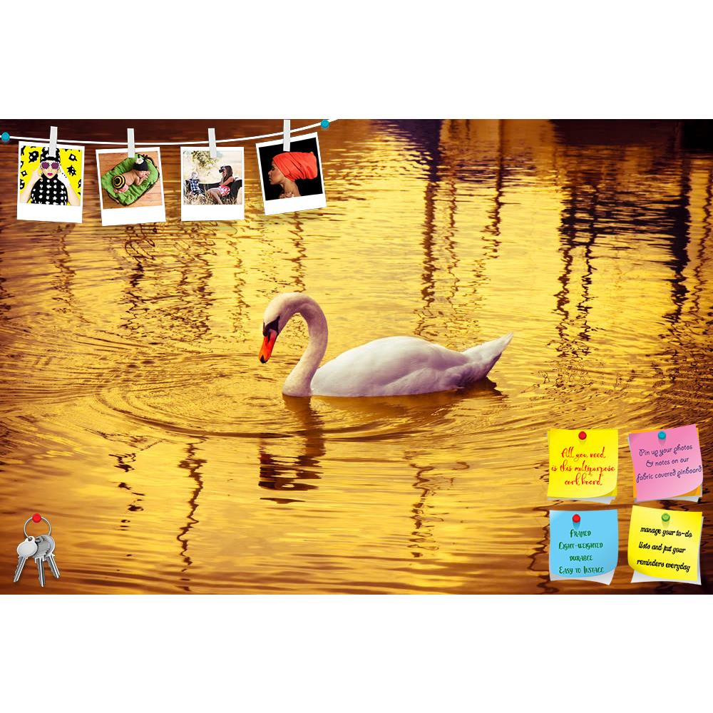 ArtzFolio White Swan In Golden Background Printed Bulletin Board Notice Pin Board Soft Board | Frameless-Bulletin Boards Frameless-AZ5006376BLB_FL_RF_R-0-Image Code 5006376 Vishnu Image Folio Pvt Ltd, IC 5006376, ArtzFolio, Bulletin Boards Frameless, Birds, Photography, white, swan, in, golden, background, printed, bulletin, board, notice, pin, soft, frameless, landscape, sunset, pond, black, water, pin up board, push pin board, extra large cork board, big pin board, notice board, small bulletin board, cork