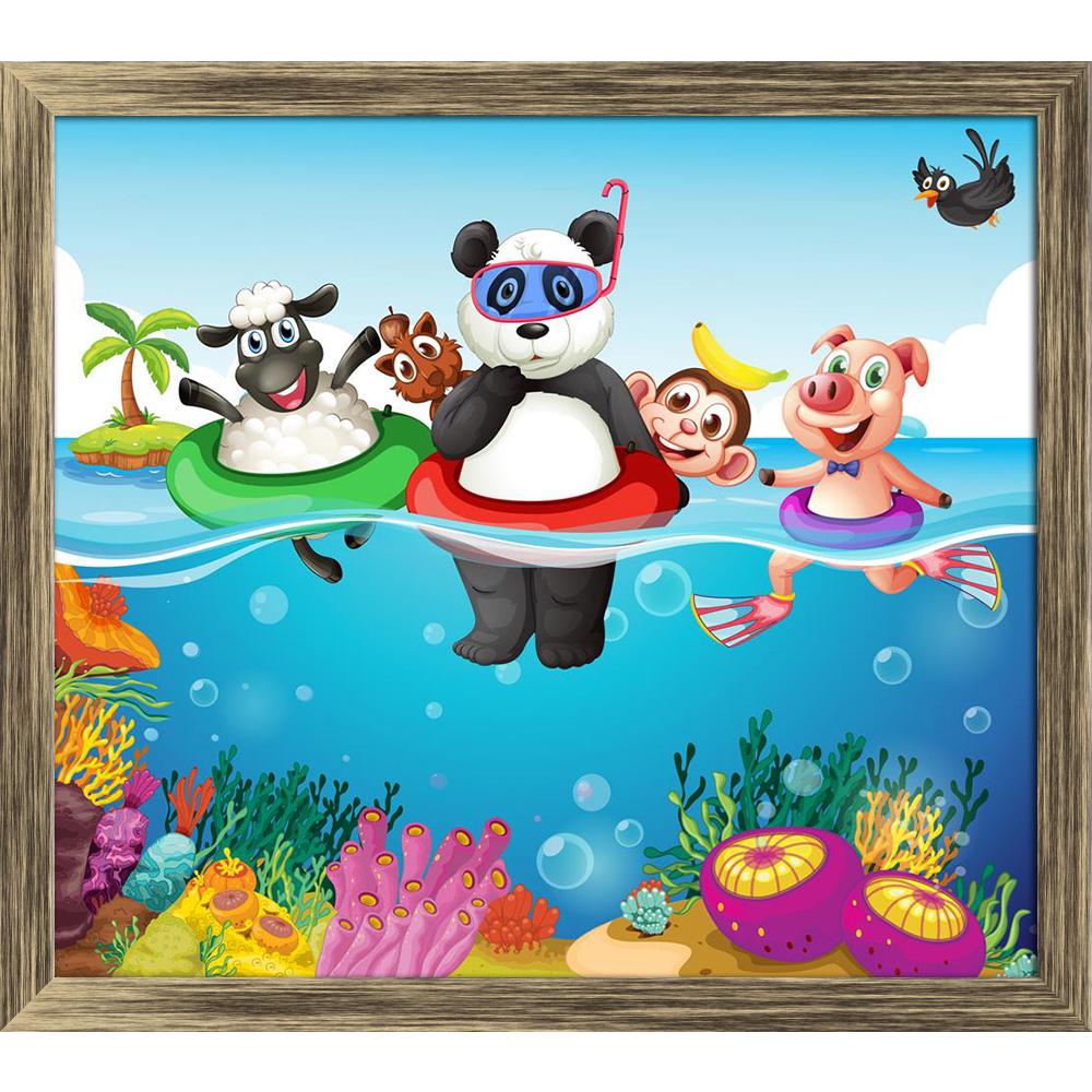 ArtzFolio Animals Swimming In The Ocean Canvas Painting-Paintings Wooden Framing-AZ5006400ART_FR_RF_R-0-Image Code 5006400 Vishnu Image Folio Pvt Ltd, IC 5006400, ArtzFolio, Paintings Wooden Framing, Animals, Kids, Digital Art, swimming, in, the, ocean, canvas, painting, framed, print, wall, for, living, room, with, frame, poster, pitaara, box, large, size, drawing, art, split, big, office, reception, photography, of, panel, designer, decorative, amazonbasics, reprint, small, bedroom, on, scenery, illustrat
