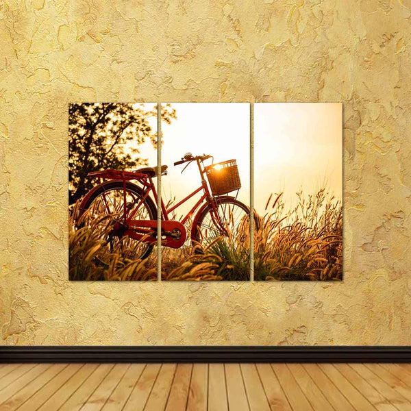 ArtzFolio Beautiful Landscape Image With Bicycle At Sunset Split Art Painting Panel on Sunboard-Split Art Panels-AZ5006407SPL_FR_RF_R-0-Image Code 5006407 Vishnu Image Folio Pvt Ltd, IC 5006407, ArtzFolio, Split Art Panels, Landscapes, Photography, beautiful, landscape, image, with, bicycle, at, sunset, split, art, painting, panel, on, sunboard, framed, canvas, print, wall, for, living, room, frame, poster, pitaara, box, large, size, drawing, big, office, reception, of, kids, designer, decorative, amazonbas