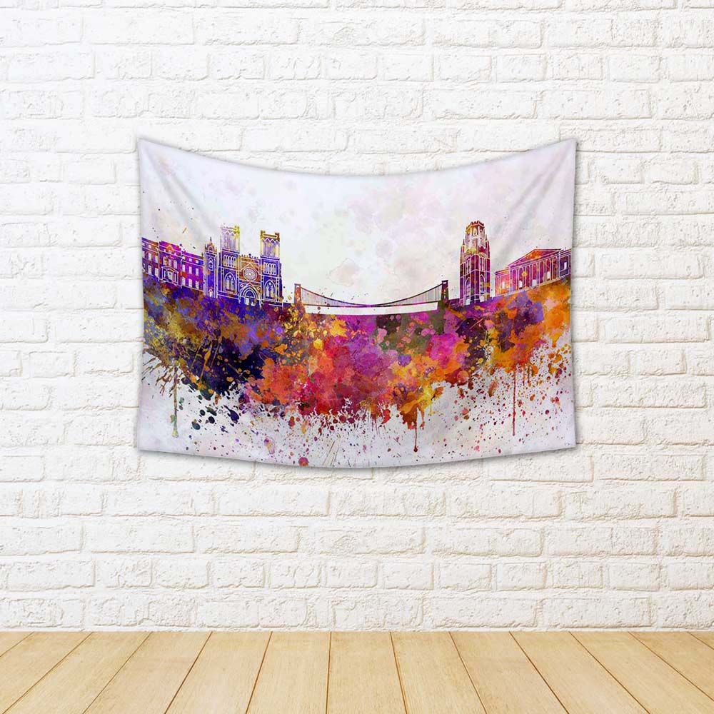 ArtzFolio Skyline of Bristol, Southwest of England Fabric Tapestry Wall Hanging-Tapestries-AZ5006424TAP_RF_R-0-Image Code 5006424 Vishnu Image Folio Pvt Ltd, IC 5006424, ArtzFolio, Tapestries, Places, Fine Art Reprint, skyline, of, bristol, southwest, england, fabric, tapestry, wall, hanging, united, kingdom, europe, watercolor, background, abstract, paint, color, splash, colorful, art, texture, grunge, illustration, bright, splatter, creativity, architecture, cityscape, landmark, monuments, panoramic, room
