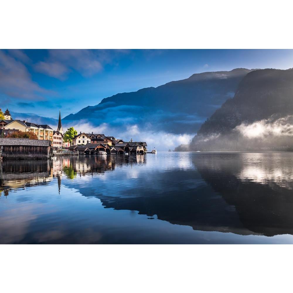 ArtzFolio Foggy Morning on the Harbor in Hallstatt, Austria Unframed Premium Canvas Painting-Paintings Unframed Premium-AZ5006425ART_UN_RF_R-0-Image Code 5006425 Vishnu Image Folio Pvt Ltd, IC 5006425, ArtzFolio, Paintings Unframed Premium, Landscapes, Places, Photography, foggy, morning, on, the, harbor, in, hallstatt, austria, unframed, premium, canvas, painting, large, size, print, wall, for, living, room, without, frame, decorative, poster, art, pitaara, box, drawing, amazonbasics, big, kids, designer, 