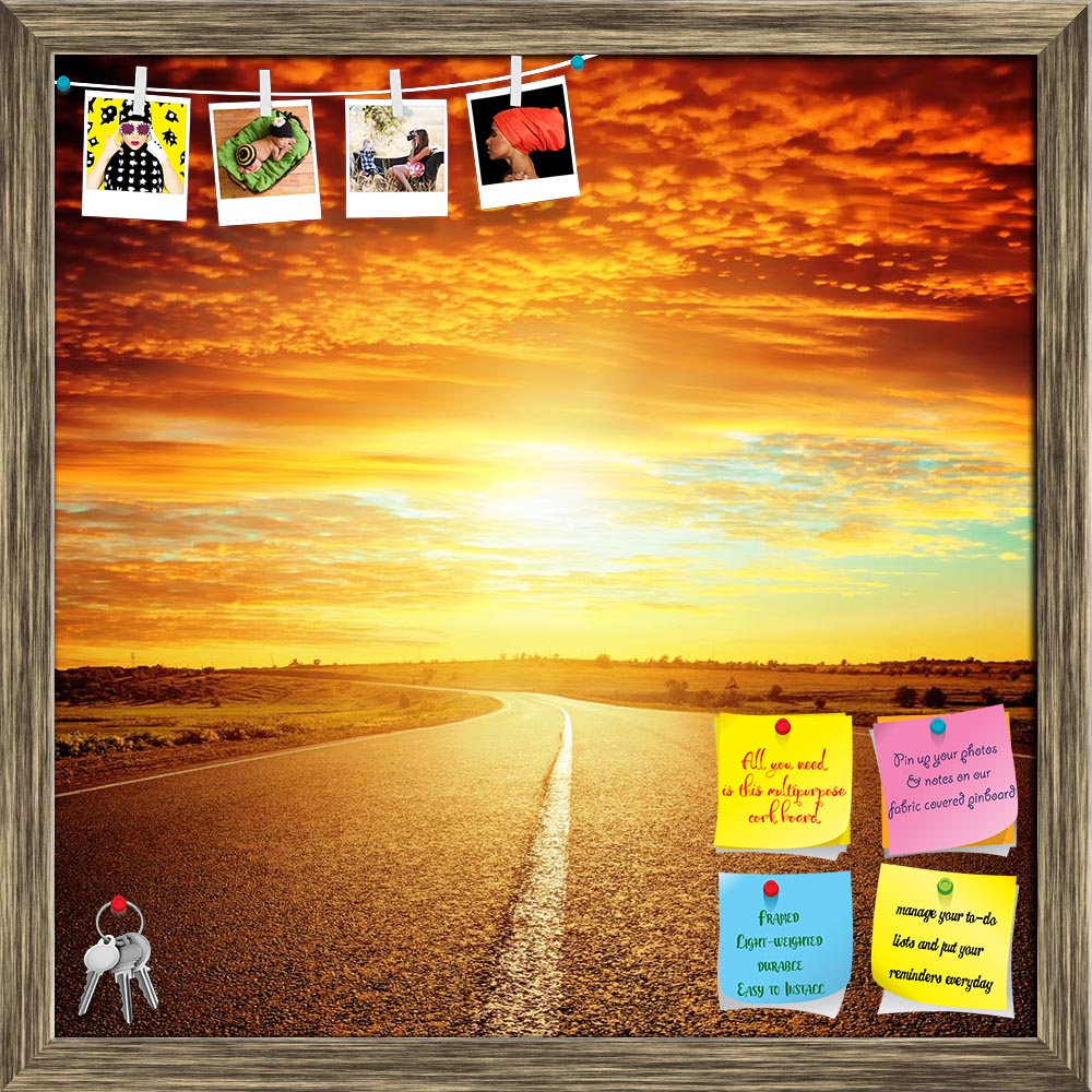 ArtzFolio Good Red Sunset & Asphalt Road To Horizon Printed Bulletin Board Notice Pin Board Soft Board | Framed-Bulletin Boards Framed-AZ5006487BLB_FR_RF_R-0-Image Code 5006487 Vishnu Image Folio Pvt Ltd, IC 5006487, ArtzFolio, Bulletin Boards Framed, Landscapes, Photography, good, red, sunset, asphalt, road, to, horizon, printed, bulletin, board, notice, pin, soft, framed, sky, highway, landscape, sun, travel, nature, journey, empty, country, perspective, summer, freedom, outdoor, background, line, rural, 