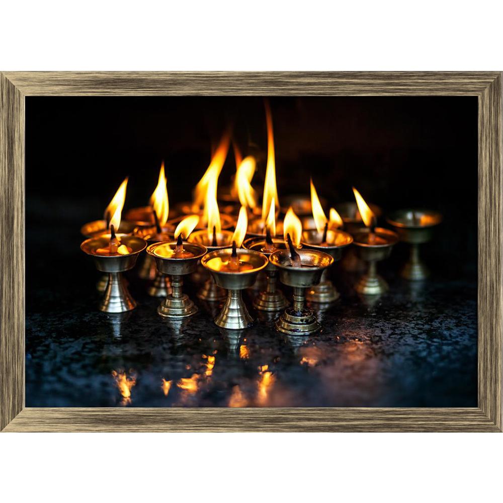 ArtzFolio Butter Lamps With Flames In The Temple Of Nepal Canvas Painting Synthetic Frame-Paintings Synthetic Framing-AZ5006537ART_FR_RF_R-0-Image Code 5006537 Vishnu Image Folio Pvt Ltd, IC 5006537, ArtzFolio, Paintings Synthetic Framing, Religious, Traditional, Photography, butter, lamps, with, flames, in, the, temple, of, nepal, canvas, painting, synthetic, frame, framed, print, wall, for, living, room, poster, pitaara, box, large, size, drawing, art, split, big, office, reception, kids, panel, designer,