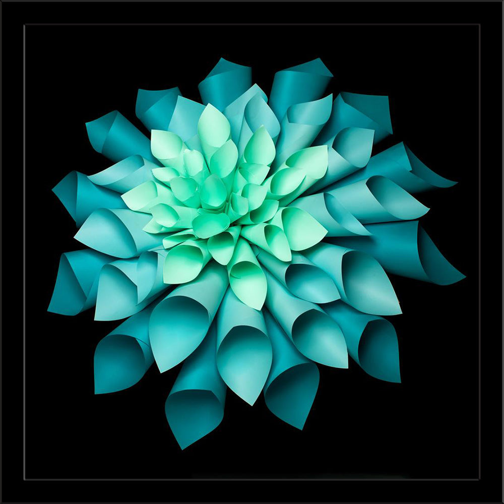 Abstract Origami Flower Shape Painting Poster Frame - Regular Art Framed - ArtzFolio.com