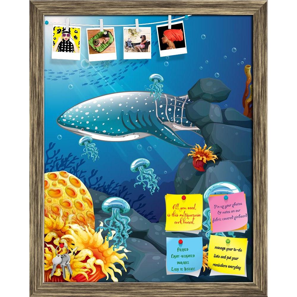 ArtzFolio Shark & Jelly Fish Under The Ocean Printed Bulletin Board Notice Pin Board Soft Board | Framed-Bulletin Boards Framed-AZ5006579BLB_FR_RF_R-0-Image Code 5006579 Vishnu Image Folio Pvt Ltd, IC 5006579, ArtzFolio, Bulletin Boards Framed, Animals, Kids, Digital Art, shark, jelly, fish, under, the, ocean, printed, bulletin, board, notice, pin, soft, framed, pin up board, push pin board, extra large cork board, big pin board, notice board, small bulletin board, cork board, wall notice board, giant cork 