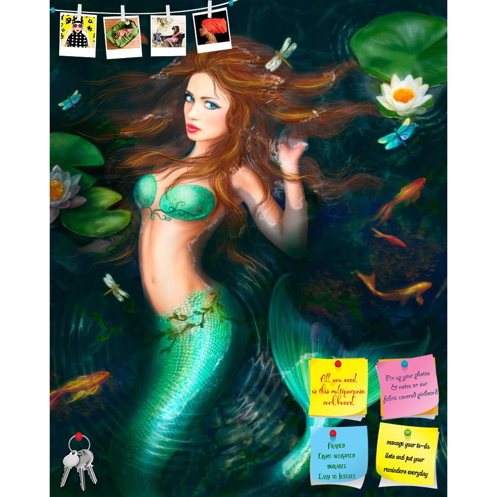 ArtzFolio Beautiful Fantasy Mermaid In Lake With Lillies Printed Bulletin Board Notice Pin Board Soft Board | Frameless-Bulletin Boards Frameless-AZ5006591BLB_FL_RF_R-0-Image Code 5006591 Vishnu Image Folio Pvt Ltd, IC 5006591, ArtzFolio, Bulletin Boards Frameless, Fantasy, Figurative, Digital Art, beautiful, mermaid, in, lake, with, lillies, printed, bulletin, board, notice, pin, soft, frameless, illustration, lilies, pin up board, push pin board, extra large cork board, big pin board, notice board, small 
