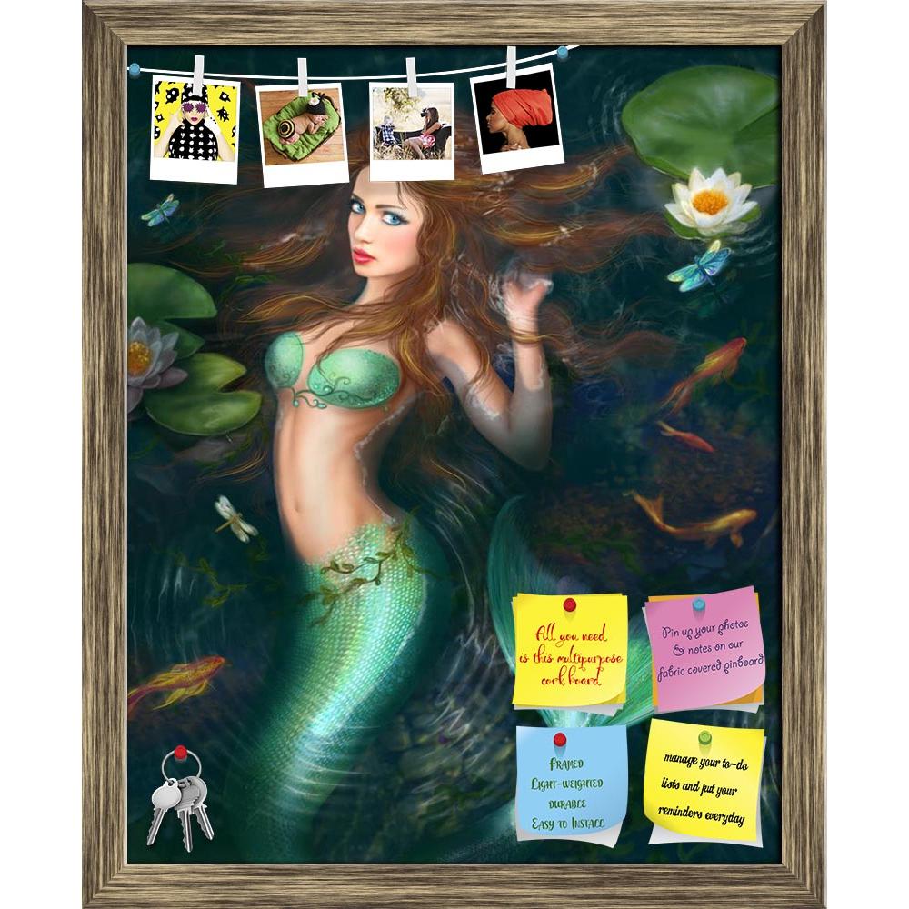 ArtzFolio Beautiful Fantasy Mermaid In Lake With Lillies Printed Bulletin Board Notice Pin Board Soft Board | Framed-Bulletin Boards Framed-AZ5006591BLB_FR_RF_R-0-Image Code 5006591 Vishnu Image Folio Pvt Ltd, IC 5006591, ArtzFolio, Bulletin Boards Framed, Fantasy, Figurative, Digital Art, beautiful, mermaid, in, lake, with, lillies, printed, bulletin, board, notice, pin, soft, framed, illustration, lilies, pin up board, push pin board, extra large cork board, big pin board, notice board, small bulletin boa