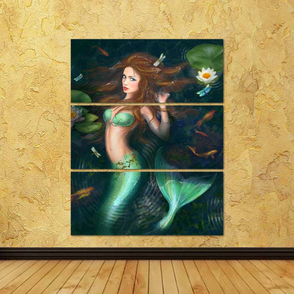 ArtzFolio Beautiful Fantasy Mermaid In Lake With Lillies Split Art Painting Panel on Sunboard-Split Art Panels-AZ5006591SPL_FR_RF_R-0-Image Code 5006591 Vishnu Image Folio Pvt Ltd, IC 5006591, ArtzFolio, Split Art Panels, Fantasy, Figurative, Digital Art, beautiful, mermaid, in, lake, with, lillies, split, art, painting, panel, on, sunboard, framed, canvas, print, wall, for, living, room, frame, poster, pitaara, box, large, size, drawing, big, office, reception, photography, of, kids, designer, decorative, 