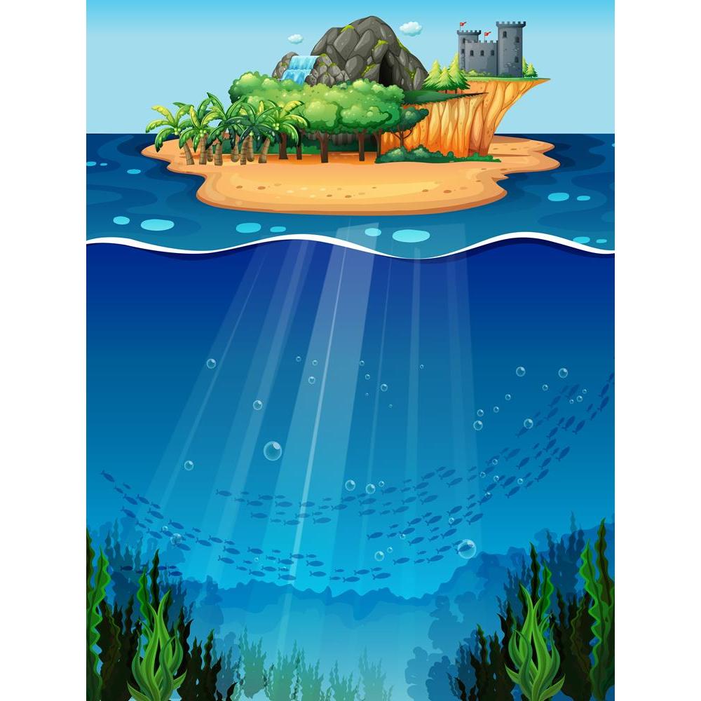 ArtzFolio Underwater Scene With Island On The Top Unframed Premium Canvas Painting-Paintings Unframed Premium-AZ5006593ART_UN_RF_R-0-Image Code 5006593 Vishnu Image Folio Pvt Ltd, IC 5006593, ArtzFolio, Paintings Unframed Premium, Kids, Landscapes, Digital Art, underwater, scene, with, island, on, the, top, unframed, premium, canvas, painting, large, size, print, wall, for, living, room, without, frame, decorative, poster, art, pitaara, box, drawing, photography, amazonbasics, big, designer, office, recepti