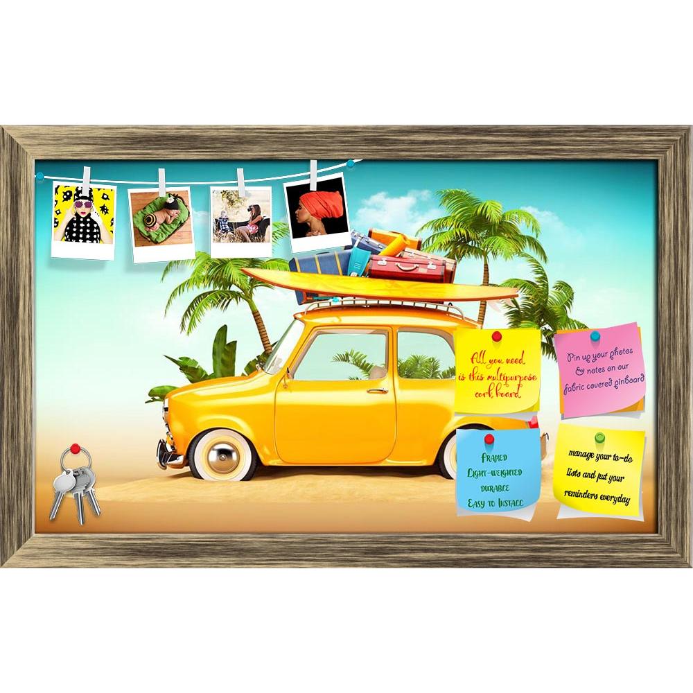 ArtzFolio Retro Car With Surfboard & Suitcases On A Beach Printed Bulletin Board Notice Pin Board Soft Board | Framed-Bulletin Boards Framed-AZ5006600BLB_FR_RF_R-0-Image Code 5006600 Vishnu Image Folio Pvt Ltd, IC 5006600, ArtzFolio, Bulletin Boards Framed, Automobiles, Kids, Digital Art, retro, car, with, surfboard, suitcases, on, a, beach, printed, bulletin, board, notice, pin, soft, framed, unusual, travel, summer, creative, concept, design, art, nature, trip, sand, road, ocean, sunlight, season, sunny, 