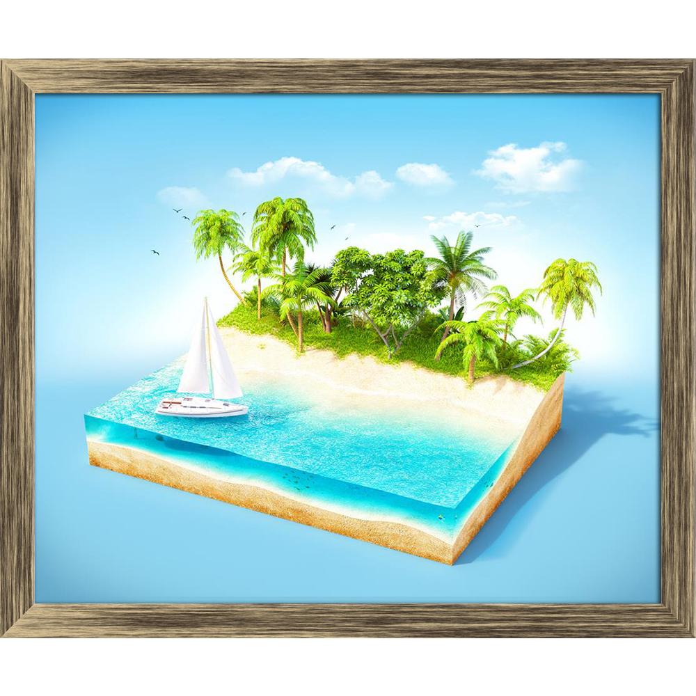 ArtzFolio Tropical Island With Water Palms On A Beach D1 Canvas Painting Synthetic Frame-Paintings Synthetic Framing-AZ5006601ART_FR_RF_R-0-Image Code 5006601 Vishnu Image Folio Pvt Ltd, IC 5006601, ArtzFolio, Paintings Synthetic Framing, Kids, Landscapes, Digital Art, tropical, island, with, water, palms, on, a, beach, d1, canvas, painting, synthetic, frame, framed, print, wall, for, living, room, poster, pitaara, box, large, size, drawing, art, split, big, office, reception, photography, of, panel, design