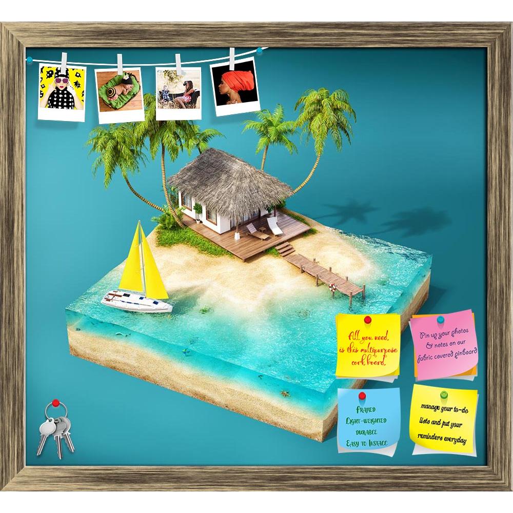 ArtzFolio Tropical Island With Palms & Bungalow On A Beach Printed Bulletin Board Notice Pin Board Soft Board | Framed-Bulletin Boards Framed-AZ5006602BLB_FR_RF_R-0-Image Code 5006602 Vishnu Image Folio Pvt Ltd, IC 5006602, ArtzFolio, Bulletin Boards Framed, Kids, Landscapes, Digital Art, tropical, island, with, palms, bungalow, on, a, beach, printed, bulletin, board, notice, pin, soft, framed, unusual, design, art, imagine, creative, concept, tourism, travel, vacation, holiday, tourist, lagoon, blue, ocean