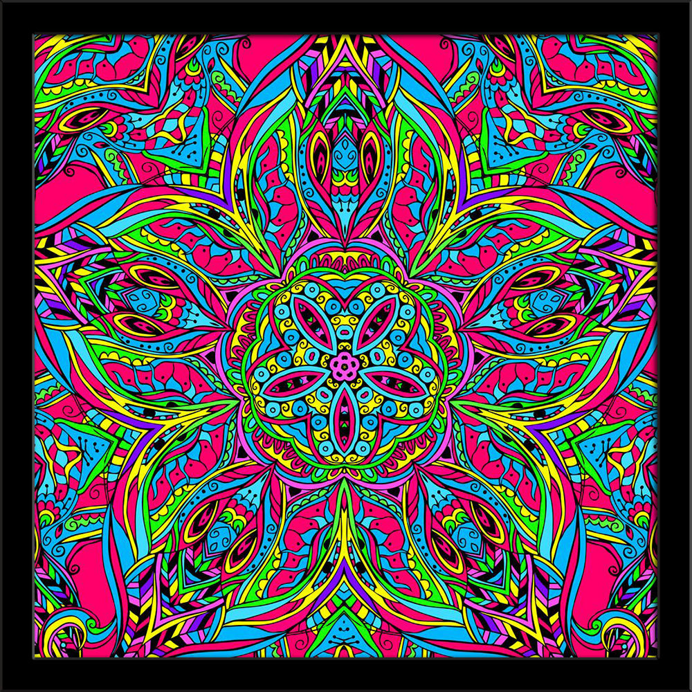 Abstract Psychedelic Traditional Motif Element Painting Poster Frame - Regular Art Framed - ArtzFolio.com