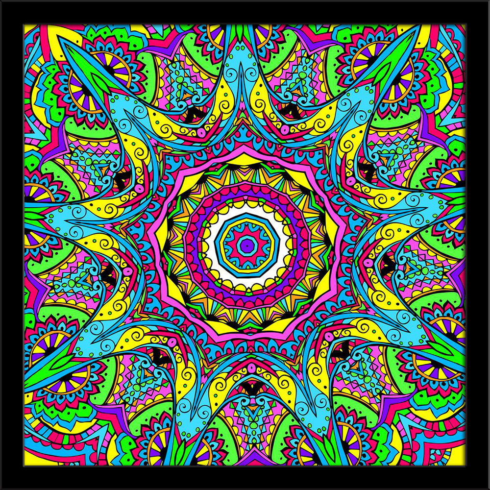 Abstract Psychedelic Traditional Motif Element Painting Poster Frame - Regular Art Framed - ArtzFolio.com