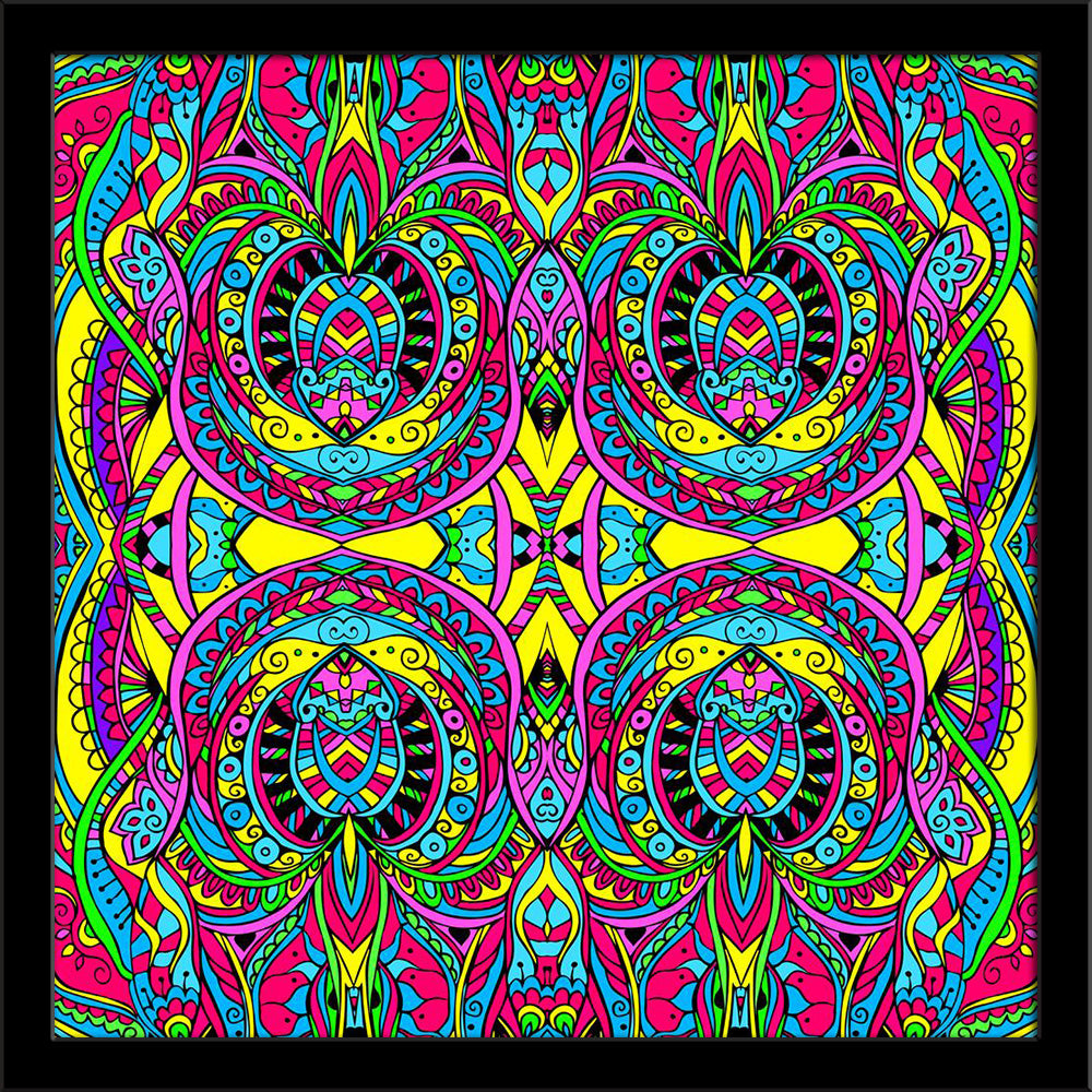 Abstract Psychedelic Traditional Motif Element Painting Poster Frame - Regular Art Framed - ArtzFolio.com