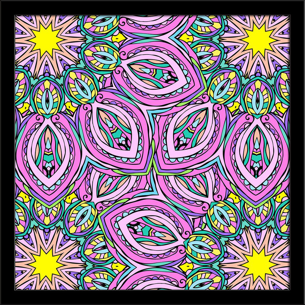Abstract Psychedelic Traditional Motif Element Painting Poster Frame - Regular Art Framed - ArtzFolio.com