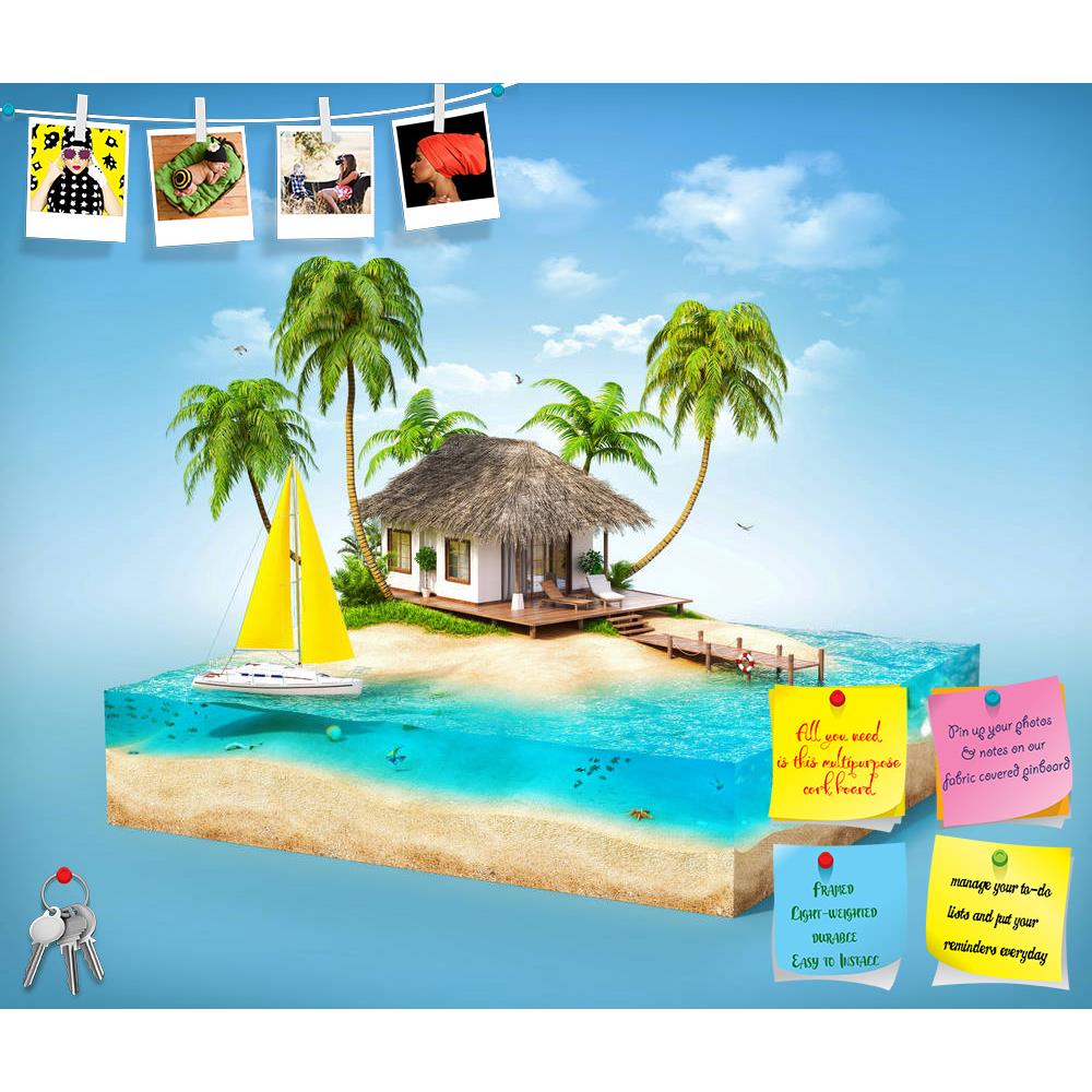 ArtzFolio Tropical Island Beach with Palms & Bungalow Printed Bulletin Board Notice Pin Board Soft Board | Frameless-Bulletin Boards Frameless-AZ5006627BLB_FL_RF_R-0-Image Code 5006627 Vishnu Image Folio Pvt Ltd, IC 5006627, ArtzFolio, Bulletin Boards Frameless, Kids, Landscapes, Digital Art, tropical, island, beach, with, palms, bungalow, printed, bulletin, board, notice, pin, soft, frameless, unusual, design, art, imagine, creative, concept, tourism, travel, vacation, holiday, tourist, lagoon, blue, ocean