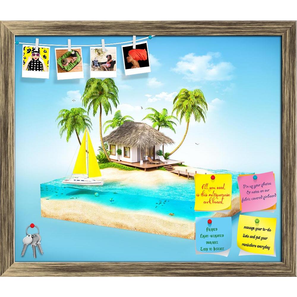 ArtzFolio Tropical Island Beach with Palms & Bungalow Printed Bulletin Board Notice Pin Board Soft Board | Framed-Bulletin Boards Framed-AZ5006627BLB_FR_RF_R-0-Image Code 5006627 Vishnu Image Folio Pvt Ltd, IC 5006627, ArtzFolio, Bulletin Boards Framed, Kids, Landscapes, Digital Art, tropical, island, beach, with, palms, bungalow, printed, bulletin, board, notice, pin, soft, framed, unusual, design, art, imagine, creative, concept, tourism, travel, vacation, holiday, tourist, lagoon, blue, ocean, sea, slice