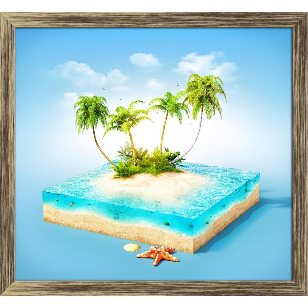ArtzFolio Tropical Island With Water Palms on a Beach D2 Canvas Painting Synthetic Frame-Paintings Synthetic Framing-AZ5006628ART_FR_RF_R-0-Image Code 5006628 Vishnu Image Folio Pvt Ltd, IC 5006628, ArtzFolio, Paintings Synthetic Framing, Kids, Landscapes, Digital Art, tropical, island, with, water, palms, on, a, beach, d2, canvas, painting, synthetic, frame, framed, print, wall, for, living, room, poster, pitaara, box, large, size, drawing, art, split, big, office, reception, photography, of, panel, design